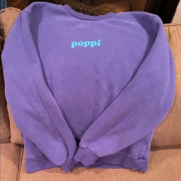 poppi Purple Crewneck Sweatshirt with Aqua Logo - Picture 2 of 5